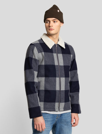 wool check jacket mens