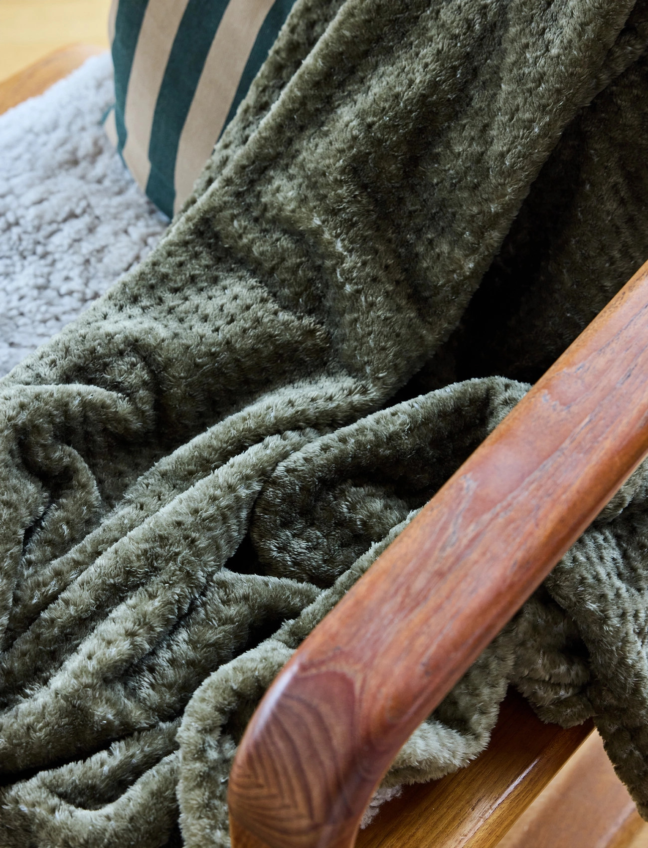 Sagaform Anni Fleece Plaid, 130X170 cm, Khaki green, Puder & Tæpper > Tæpper & Plaider, Unisex