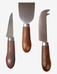Astrid ostknivset 3-pack - cheese knives - brun/silver