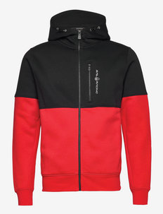 BOWMAN BLOCKED ZIP HOOD - hoodies - bright red