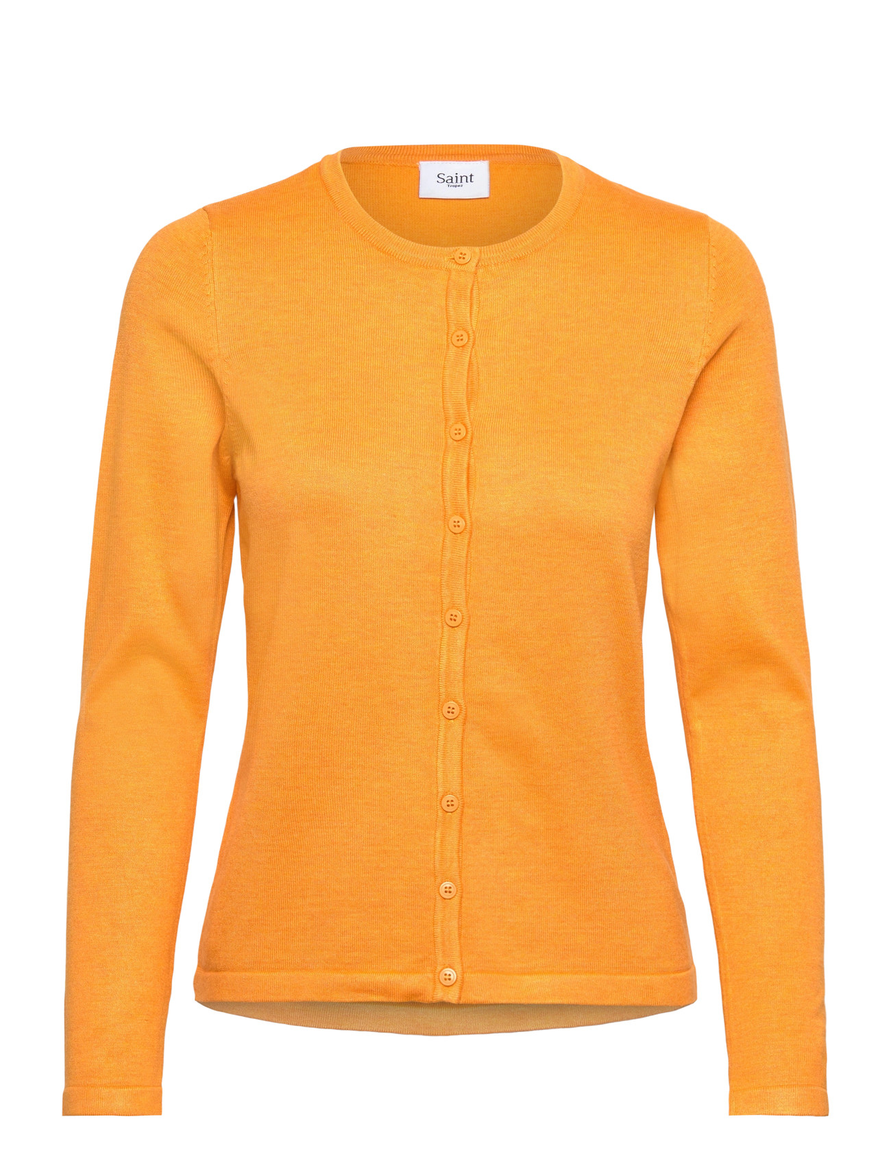 Saint Tropez A8661, Milasz R-Neck Cardigan, L, Orange, Strik > Cardigans, Dame
