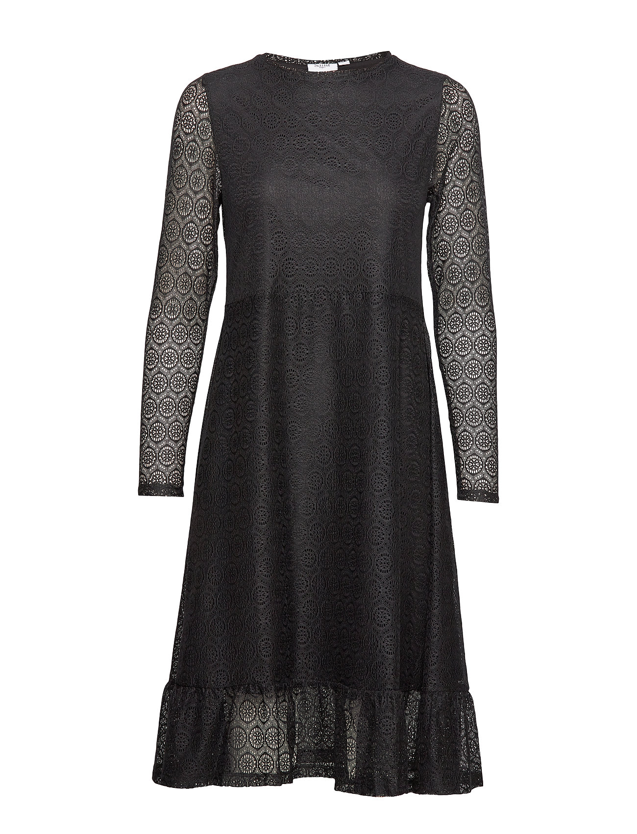 Saint Tropez U6555, Jersey Dress Bellow Knee Knälång Klänning Svart [Color: BLACK ][Sex: Women ][Sizes: XS,S,M ]