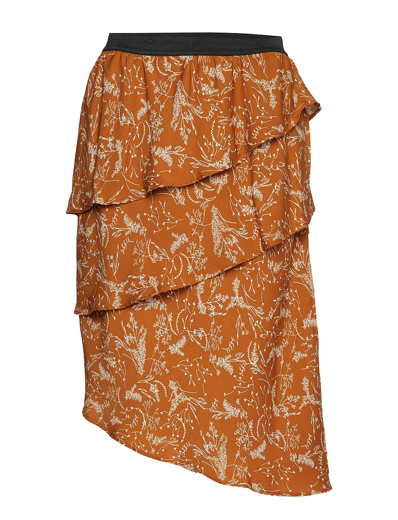U8001, Woven Skirt On Knee Polvipituinen Hame Oranssi Saint Tropez