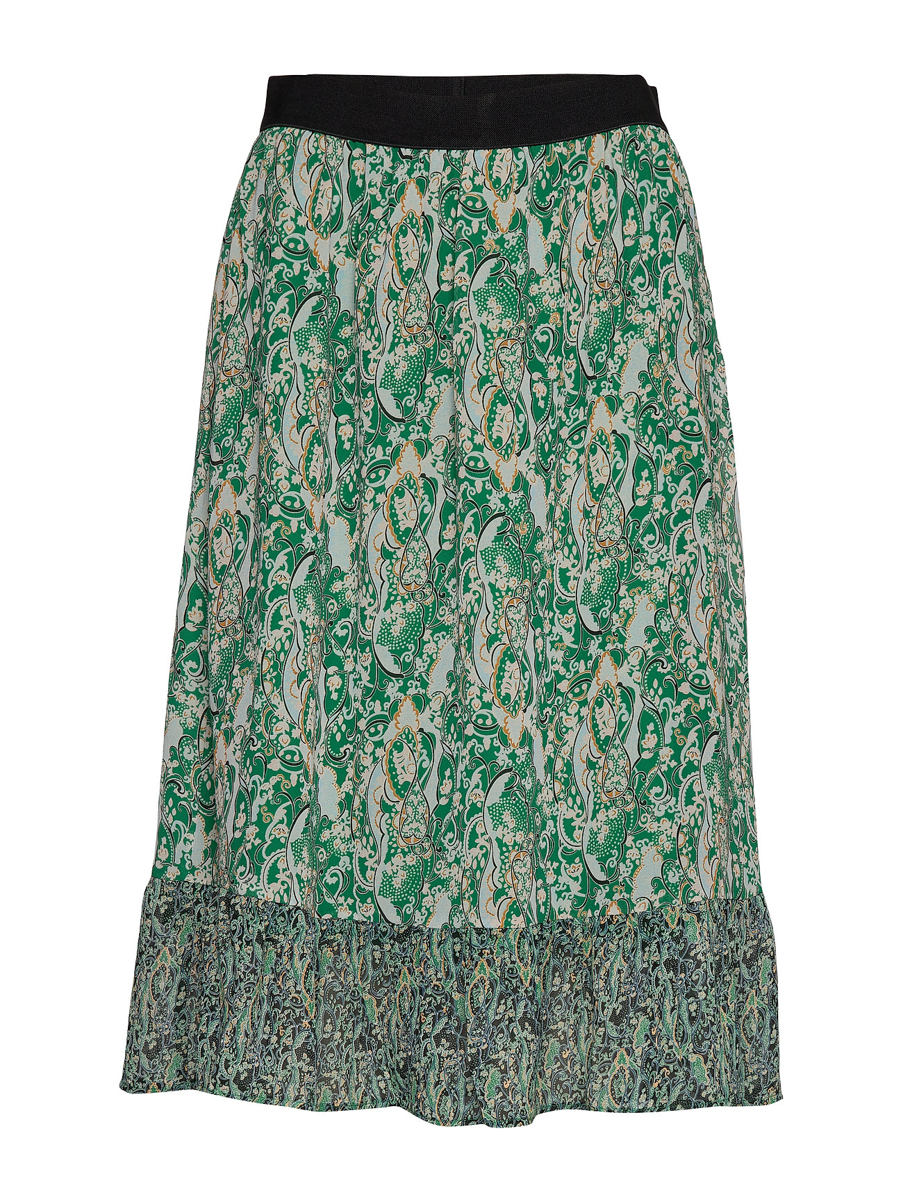 Saint Tropez U8030, Woven Skirt Bellow Knee Knälång Kjol Grön [Color: EVERGREEN(S) ][Sex: Women ][Sizes: XS,S,M ]