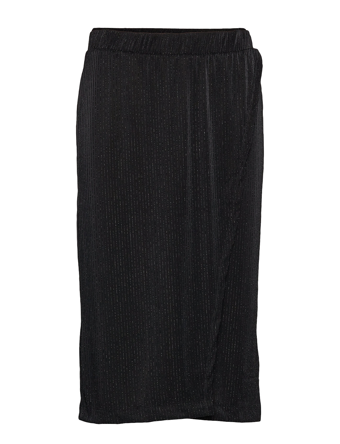 Saint Tropez U8060, Jersey Skirt Below Knee Knälång Kjol Svart [Color: BLACK ][Sex: Women ][Sizes: XS,S,M,L,XL ]