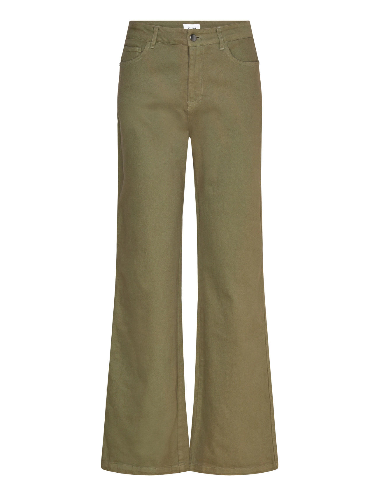 SAINT TROPEZ Ilusz Wide Bein Jeans Khaki - L - Damen