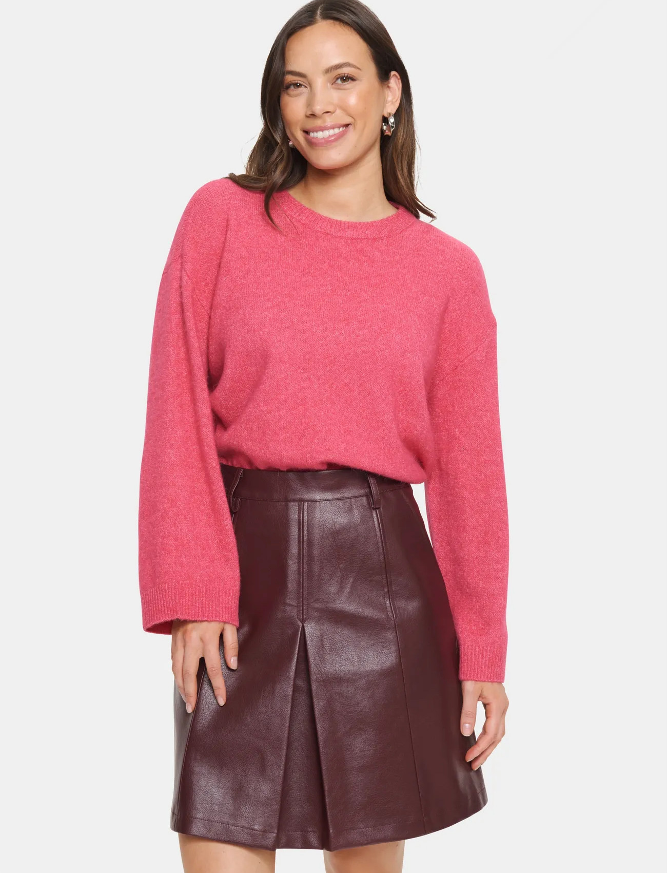 Saint Tropez Larnasz Pullover, XXL, Pink, Strik > Trøjer, Dame