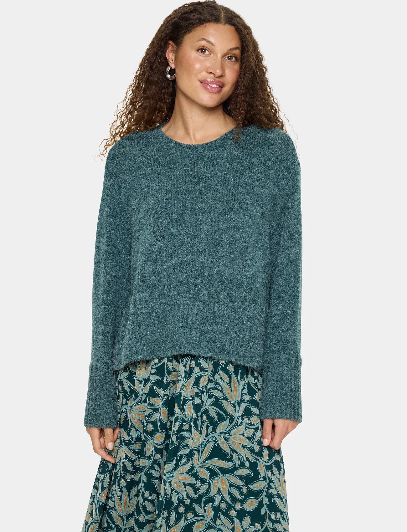 Saint Tropez Mallorysz Pullover, M, Blue, Strik > Trøjer, Dame
