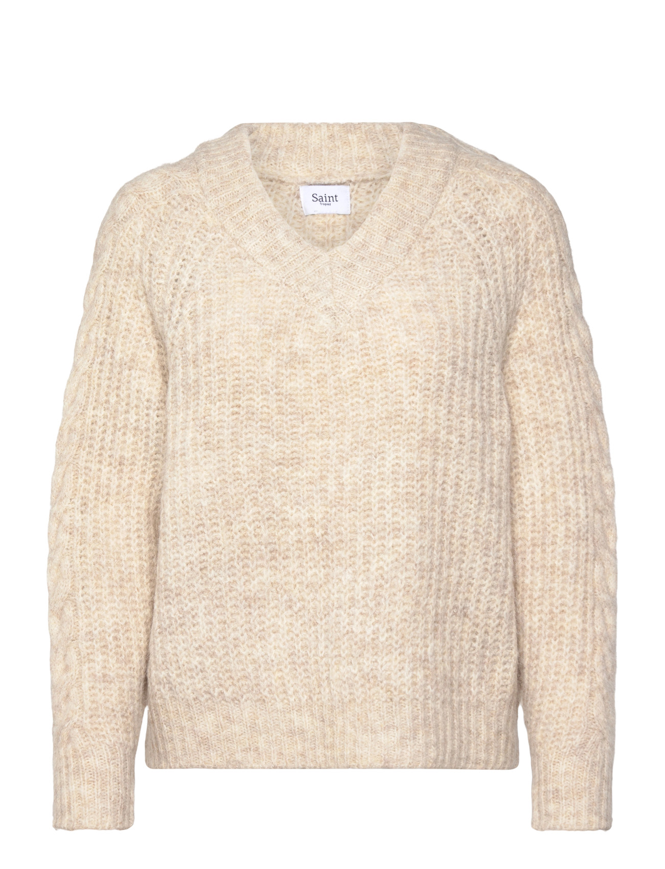 Saint Tropez Mandasz Pullover, XXL, Cream, Strik > Trøjer, Dame