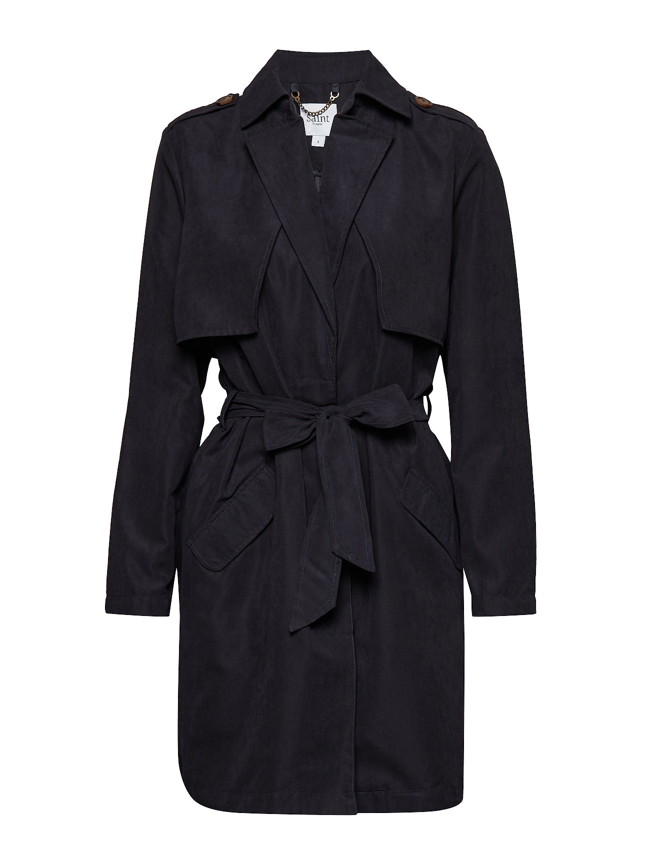 Trench Coat Trenchcoat Lange Jas Zwart Saint Tropez saint tropez kopen in de aanbieding Trench Coat Trenchcoat Lange Jas Zwart Saint Tropez saint tropez kopen in de aanbieding