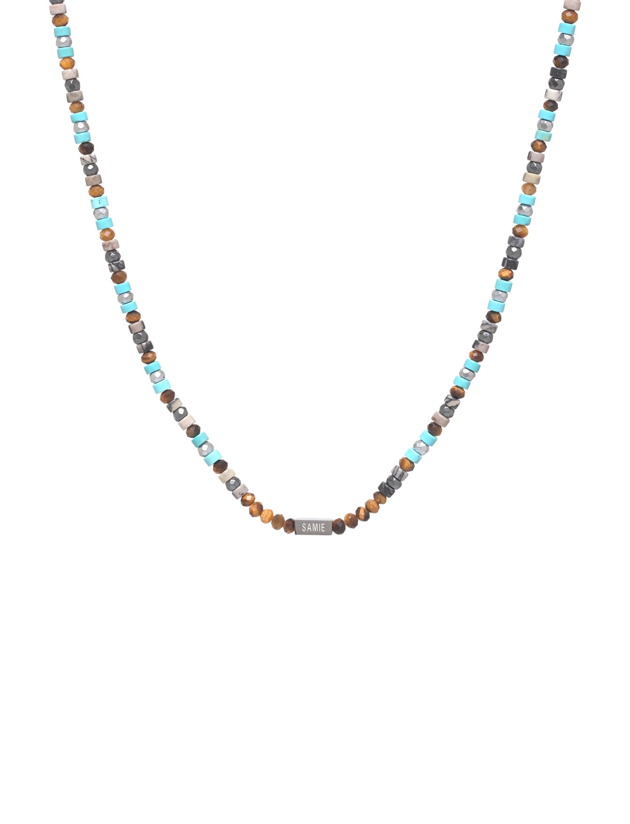 SAMIE Mathias - Kette With Stone Beads In Turquoise Blau - One Size - Herren