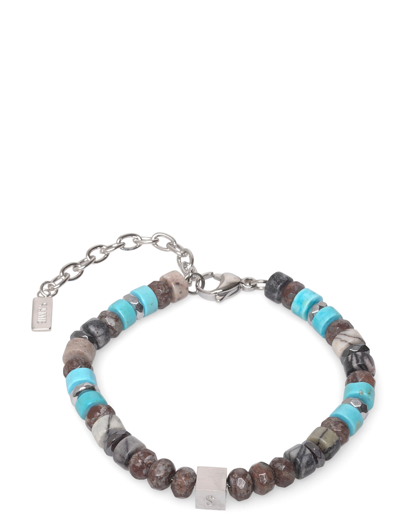SAMIE Mathias - Armband With Stone Beads In Turquoise Silber - One Size - Herren