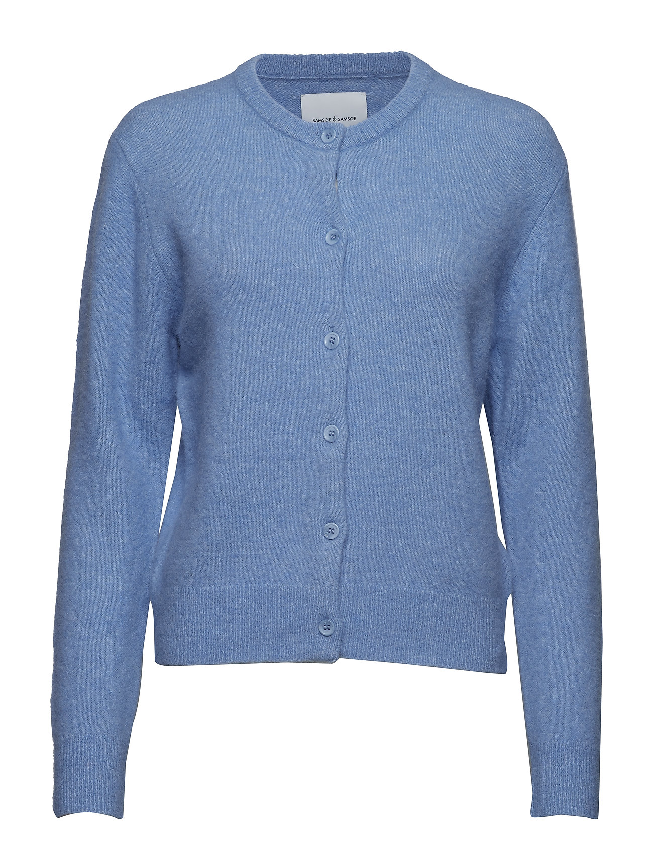 Nor Short Cardigan 7355 Gebreide Trui Blauw Samsoe samsoe samsoe kopen in de aanbieding