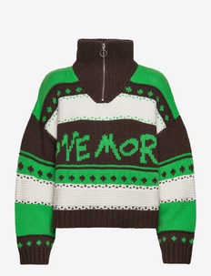 Ekei turtleneck zip 11250 - džemperi ar augstu apkakli - vibrant green