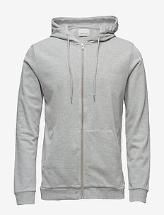 Enno zip hoodie 7057 - bluzy z kapturem - light grey mel.