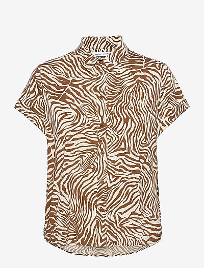 Majan ss shirt aop 9942 - chemises en jeans - mountain zebra