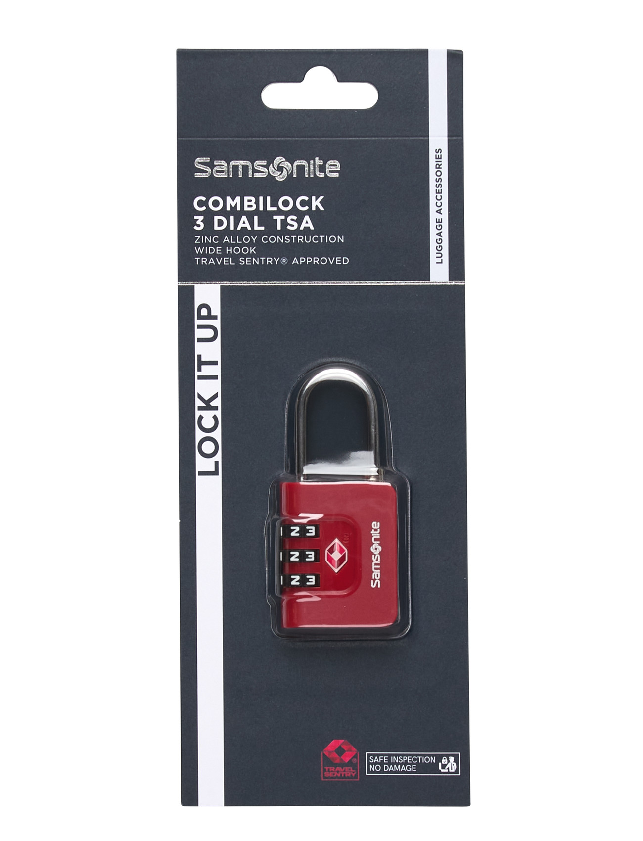 Samsonite Combilock 3 Dial Tsa, One Size, Red, Tasker > Rejsetilbehør, Herre
