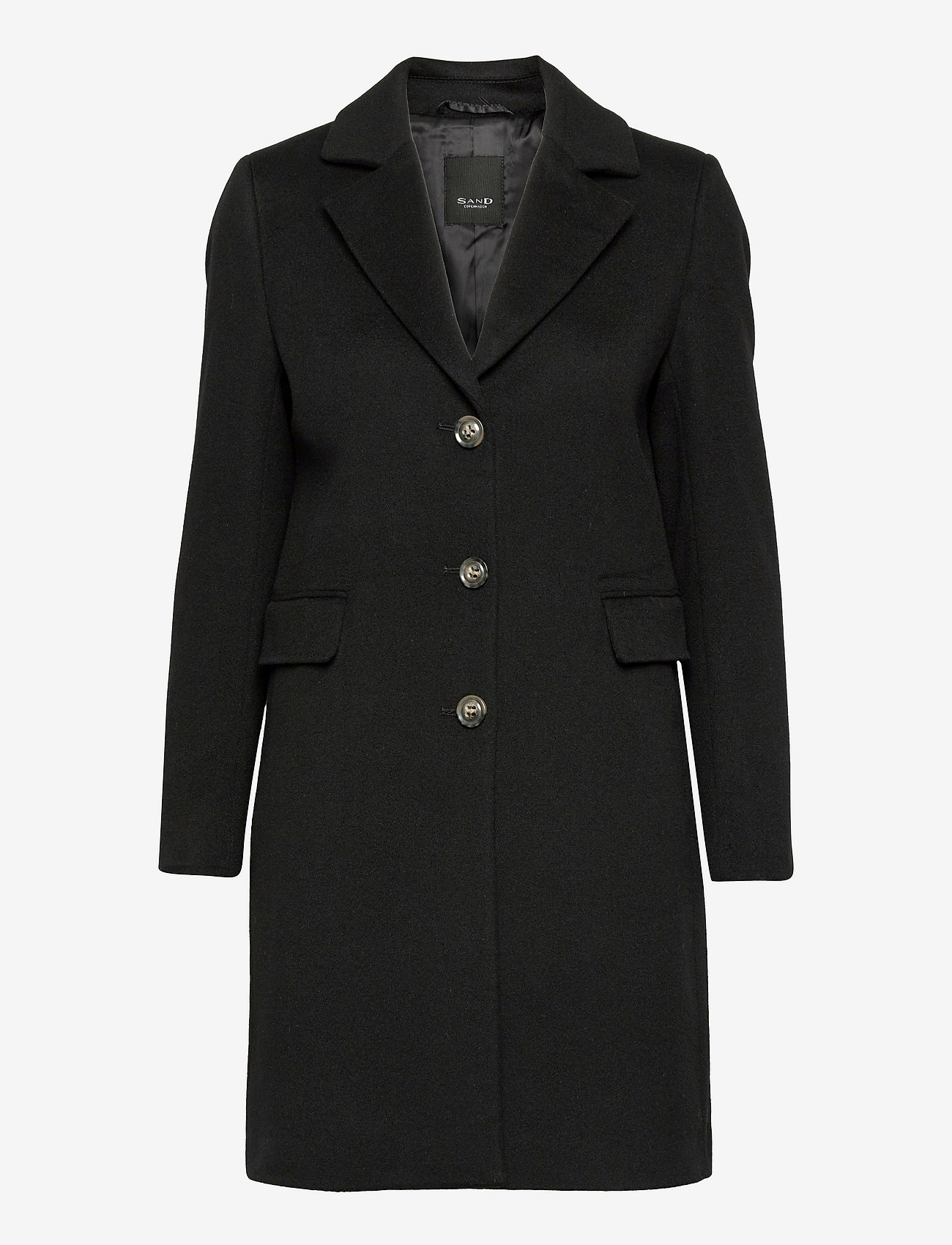 SAND - Cashmere Coat W - Britni 2 - vinterkappor - black - 0