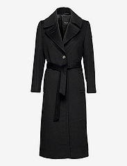 Cashmere Coat W - Clareta Belt - BLACK