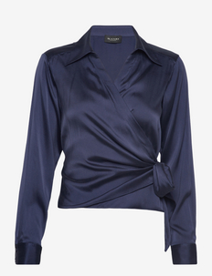 3176 Matt Pre - Wrap - blouses met lange mouwen - medium blue