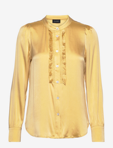 3176 Matt Pre - Latia P Frill - blouses met lange mouwen - pale yellow