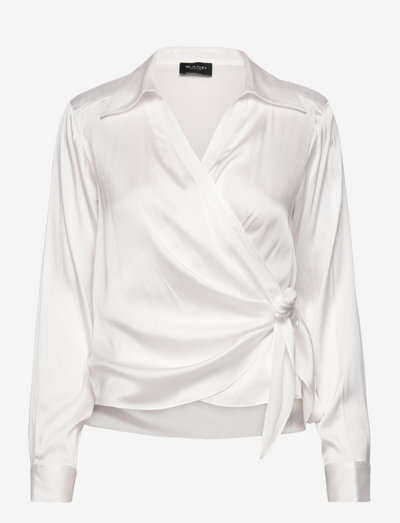 3176 Matt - Wrap - blouses met lange mouwen - off white
