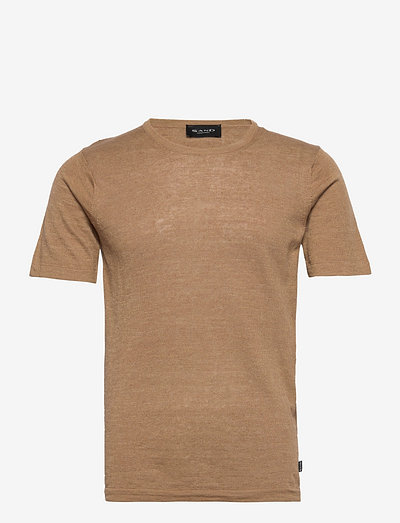 Linen - T-Shirt - kortærmede t-shirts - light camel