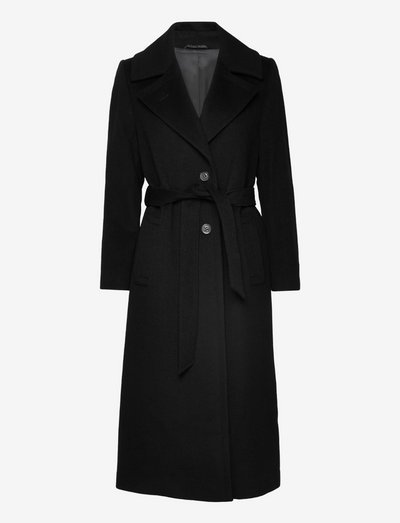 Cashmere Coat W - Clareta Belt Long - ziemas mēteļi - black