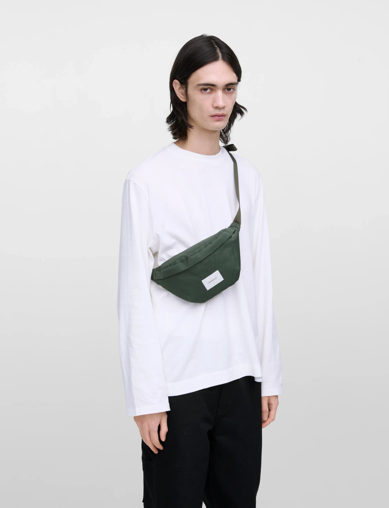SANDQVIST Ground Crossbody Bag, One Size, Khaki green, Tasker > Bum Bags, Herre