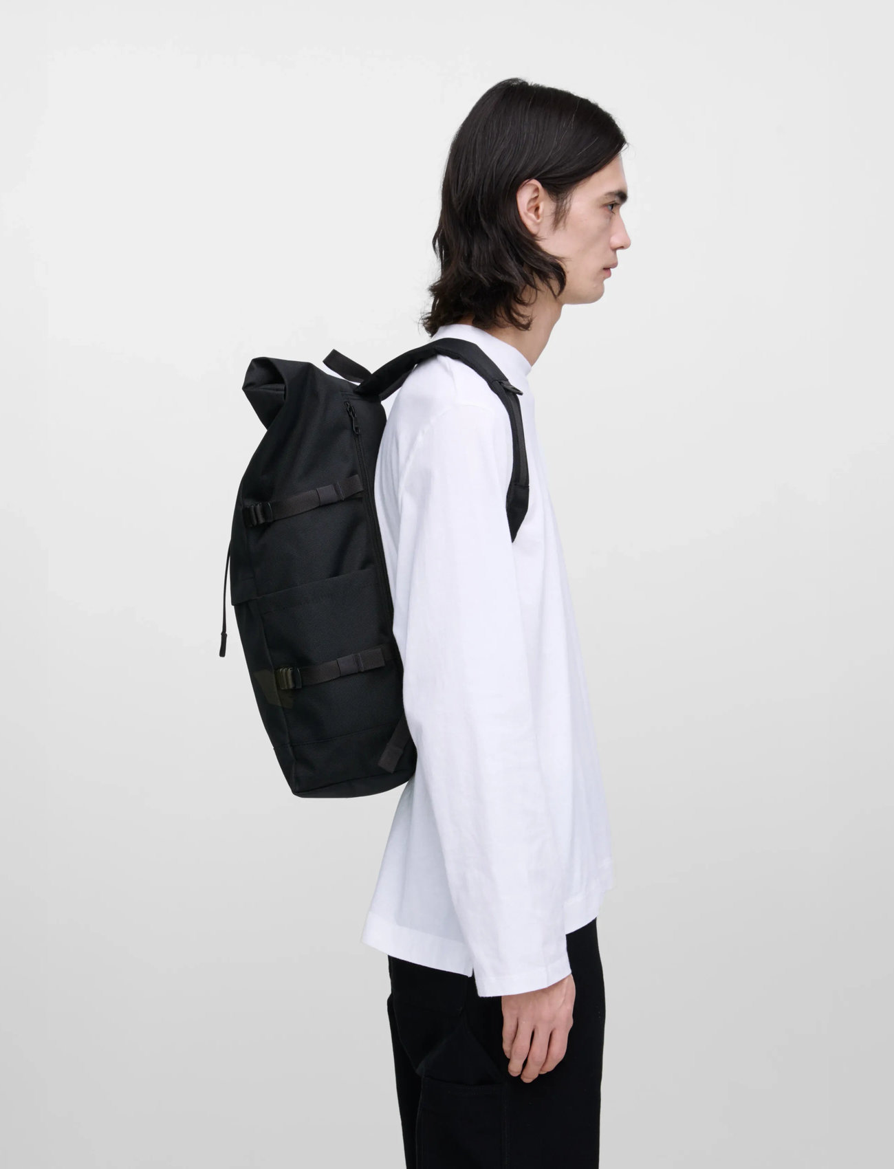 SANDQVIST Icon Rolltop Backpack L, One Size, Black, Tasker > Rygsække, Herre