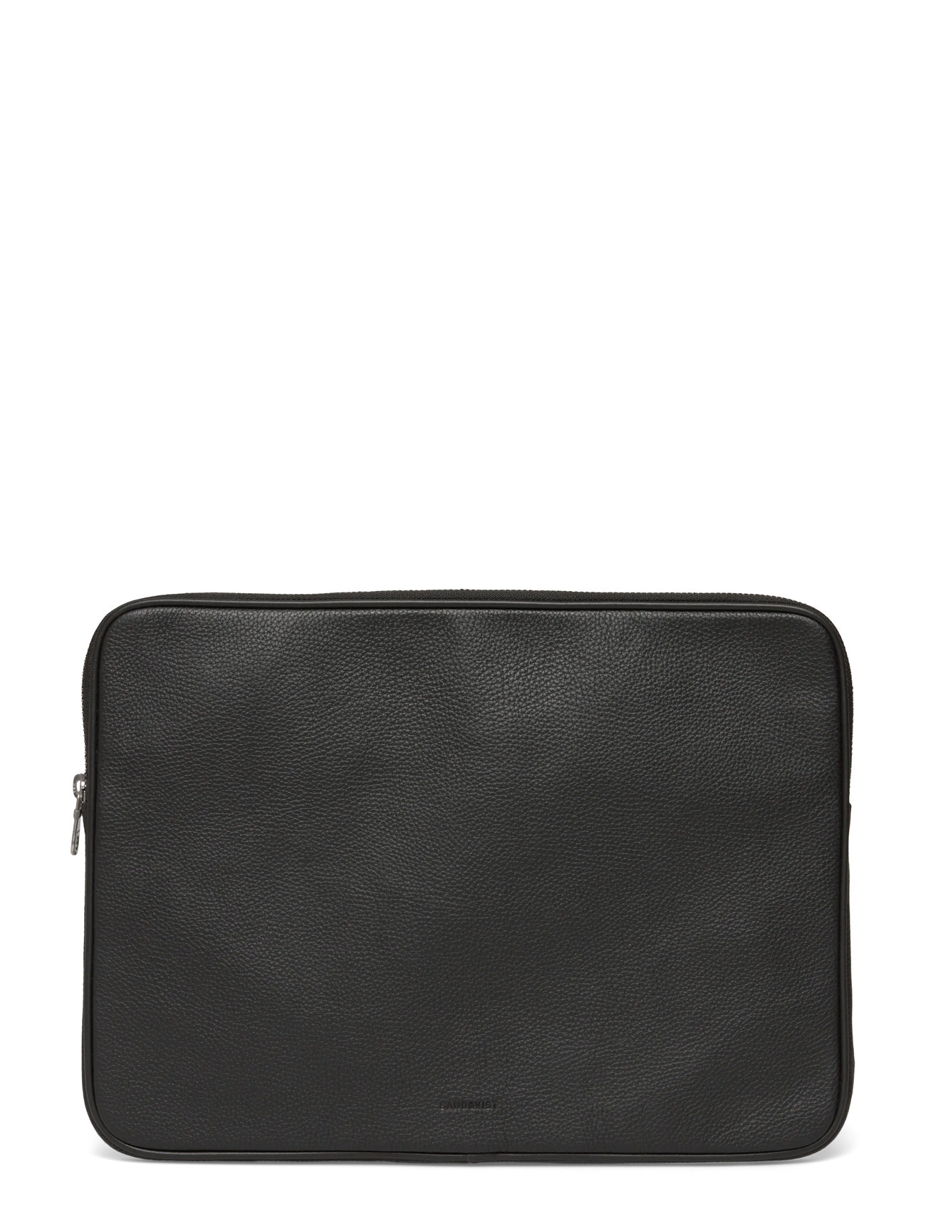 SANDQVIST Leather Laptop Case Piping, One Size, Black, Tasker > Computertasker, Herre