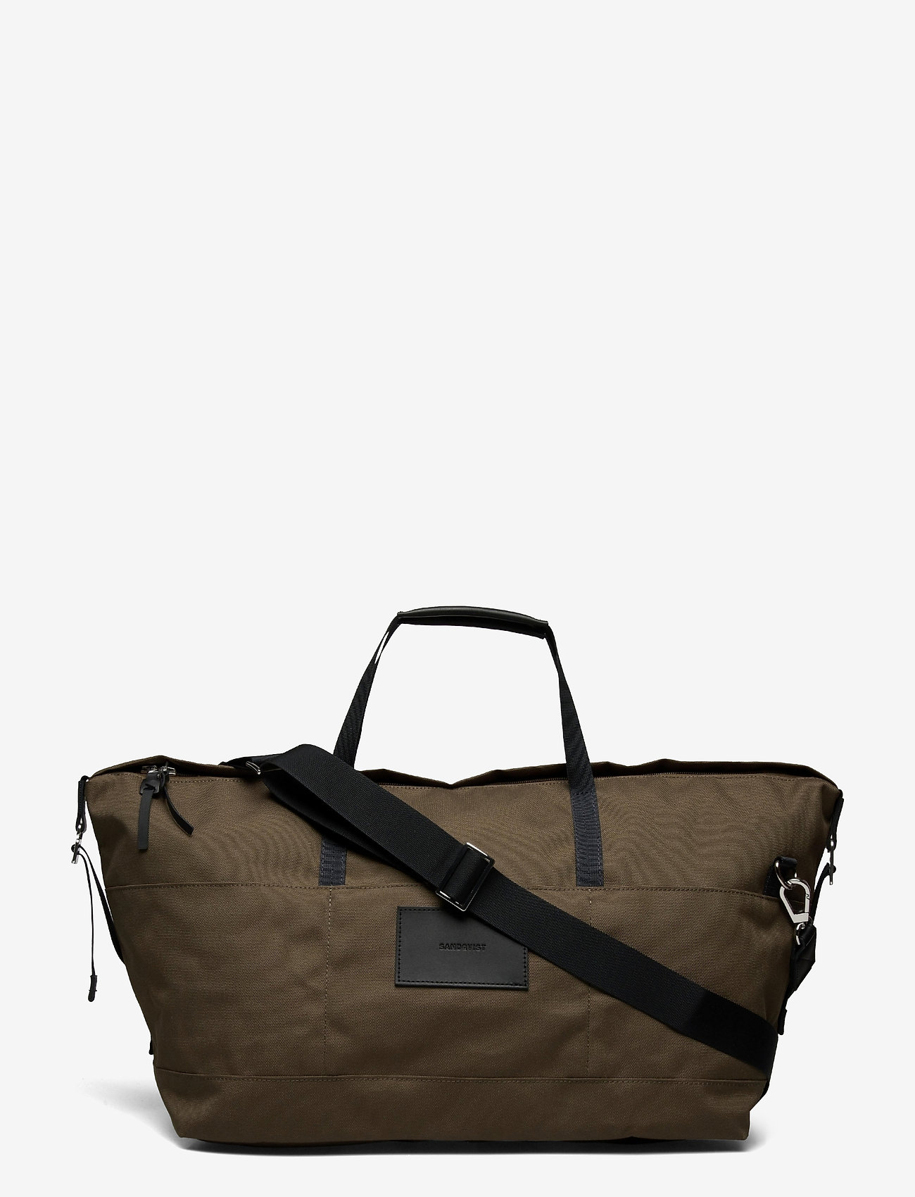 SANDQVIST - MILTON - weekend bags - olive with black leather - 1
