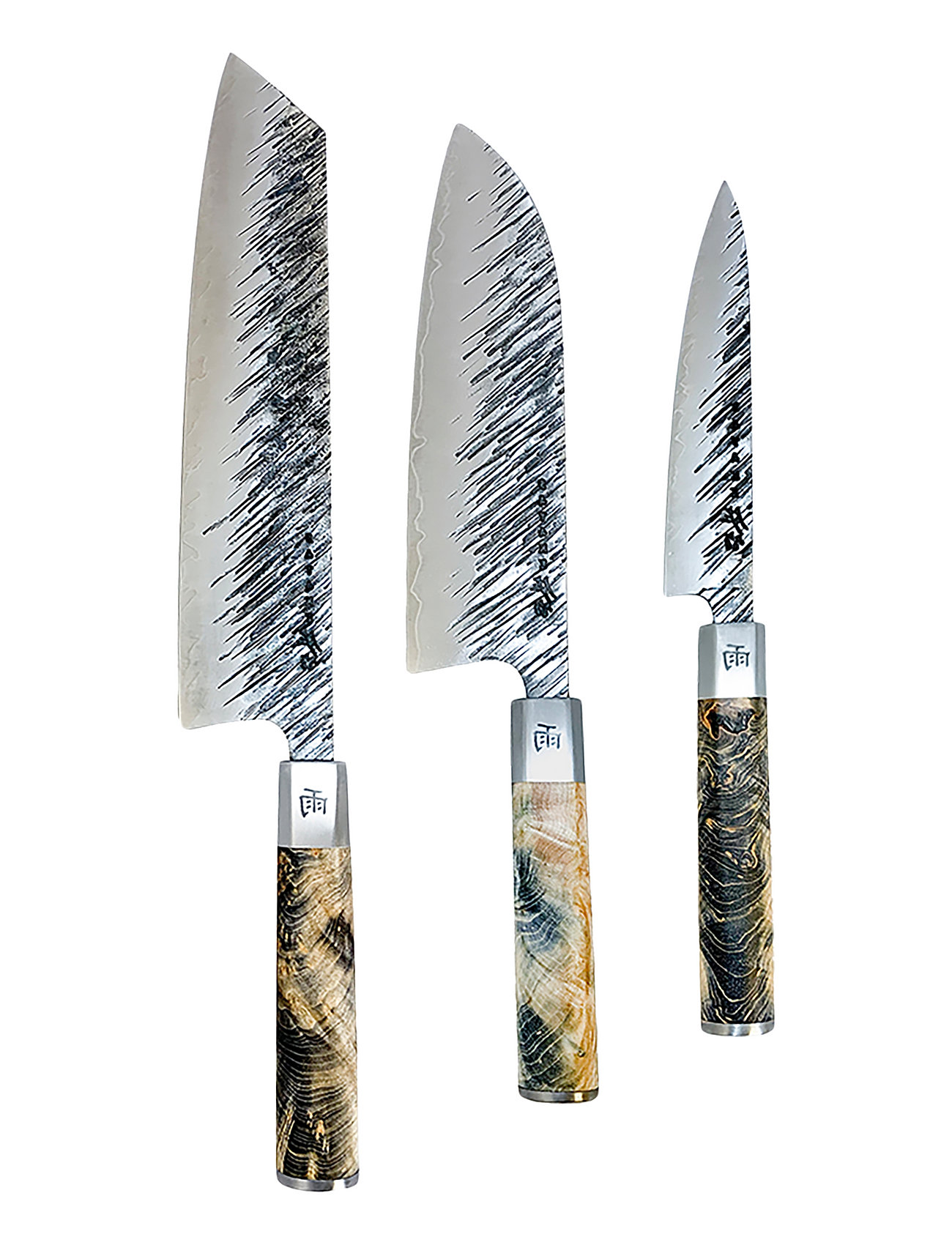 Satake Knife Set, Kiritsuke, Santoku And Petty Home Kitchen Knives & Accessories Knife Sets Multi/patterned Satake