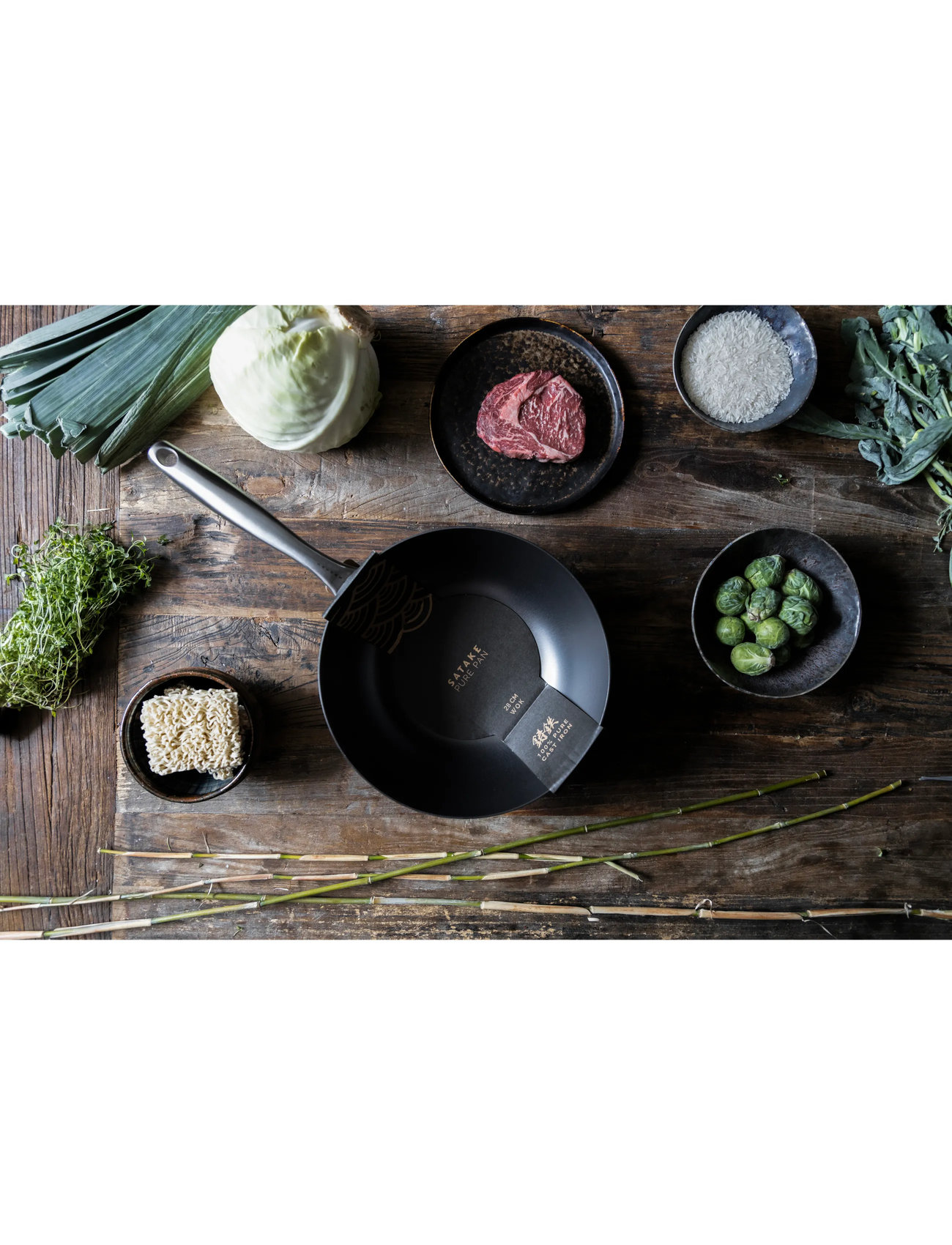 Satake Pure Pan Wok 28cm, Ø 28 cm, Grey, Gryder Og Pander > Woks, Unisex
