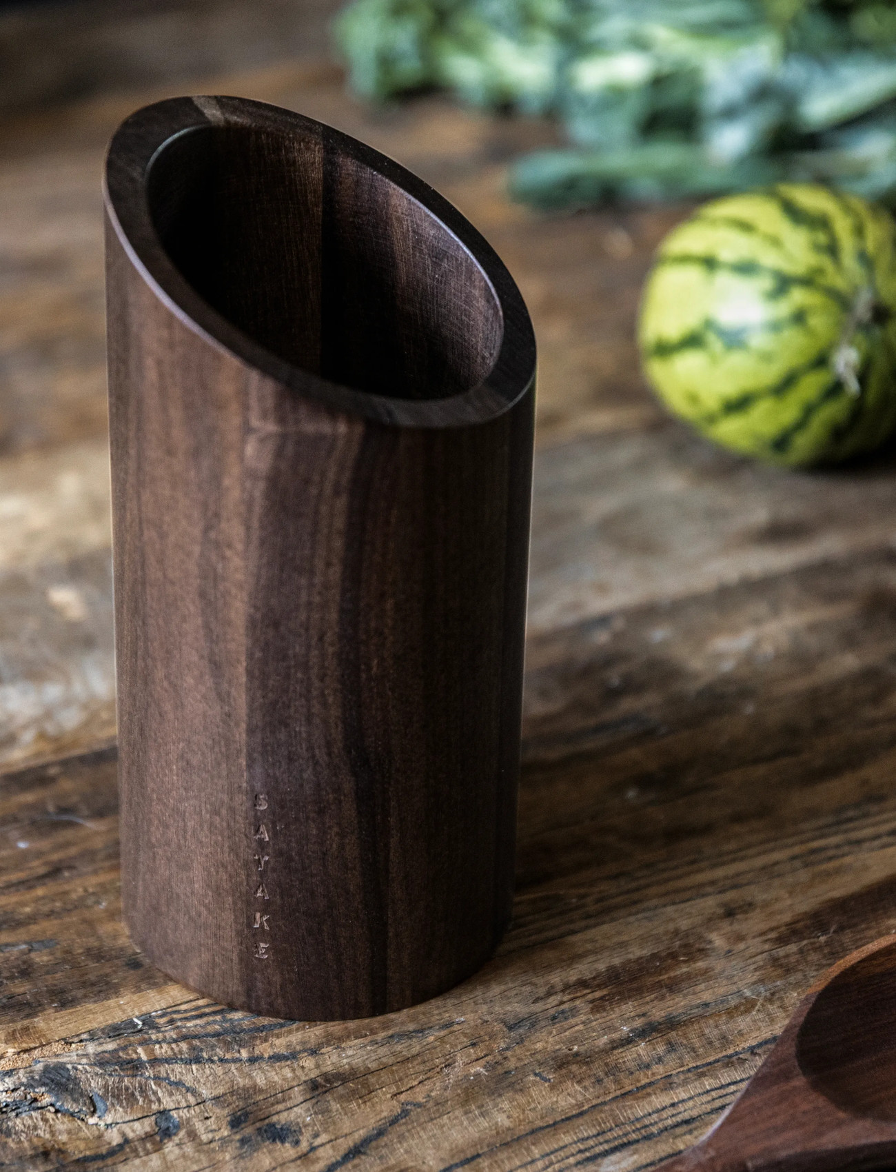 Satake Utensil Rack Walnut, H:21 cm, Brown, Køkkenopbevaring > Køkkenkrukker, Unisex