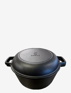 Satake Outdoor Cast Iron pot with lid - hiking equipment - black