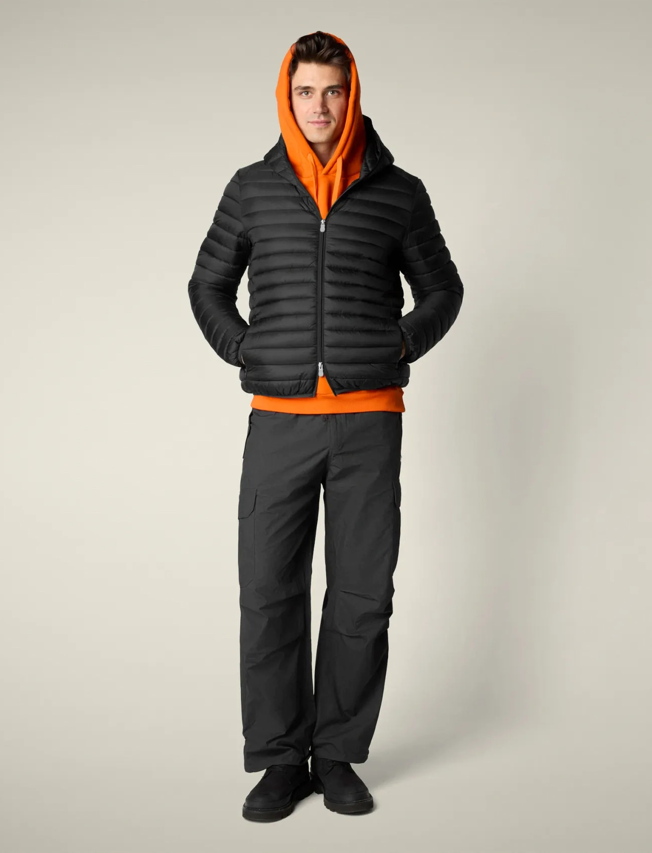 Save the Duck Donald Hooded Jacket, XL, Black, Jakker > Vatterede Jakker, Herre