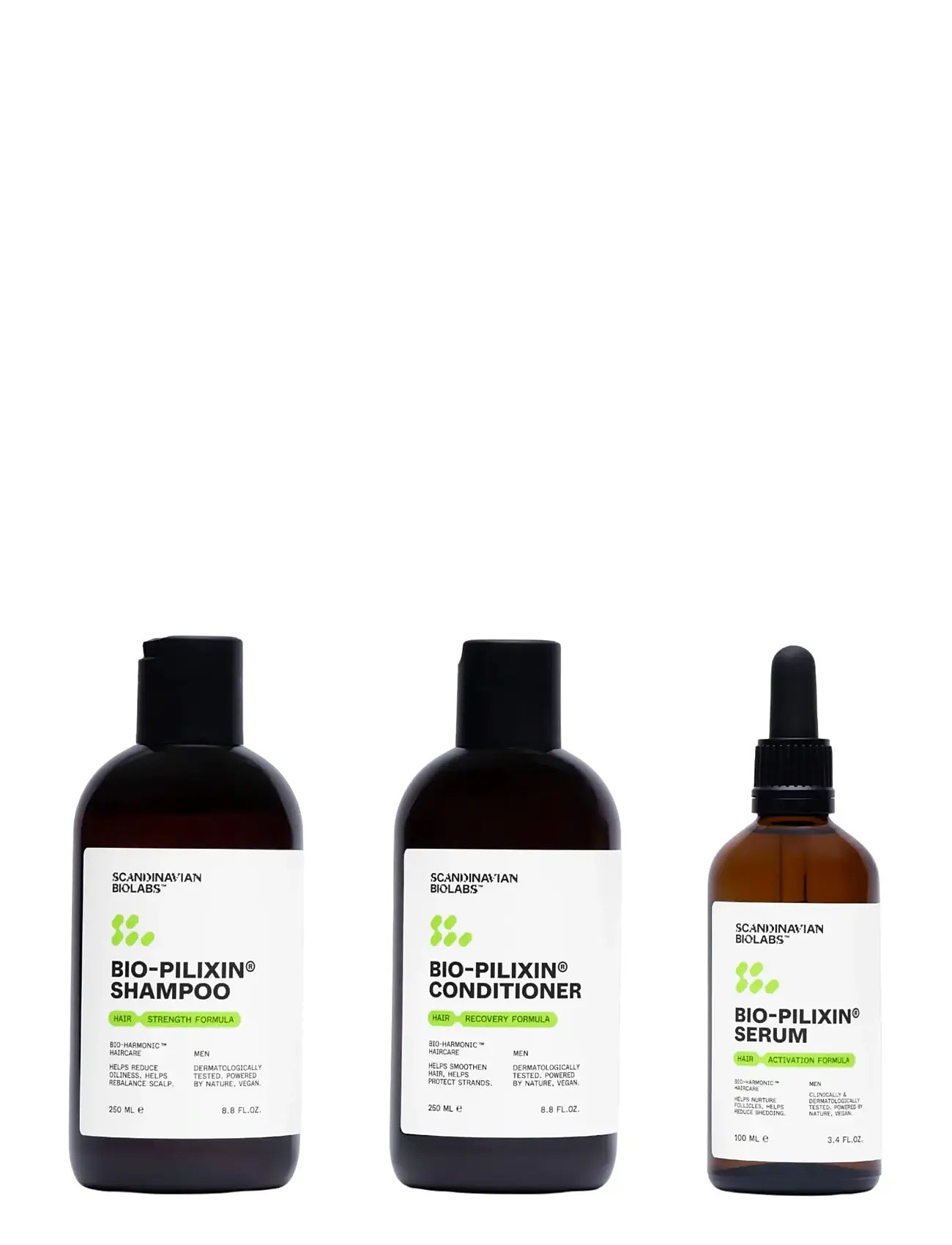 Scandinavian Biolabs Hair Routine Men (Shampoo, Conditioner, Serum), 600 ml, Nude, Pleje > Shampoo, Herre