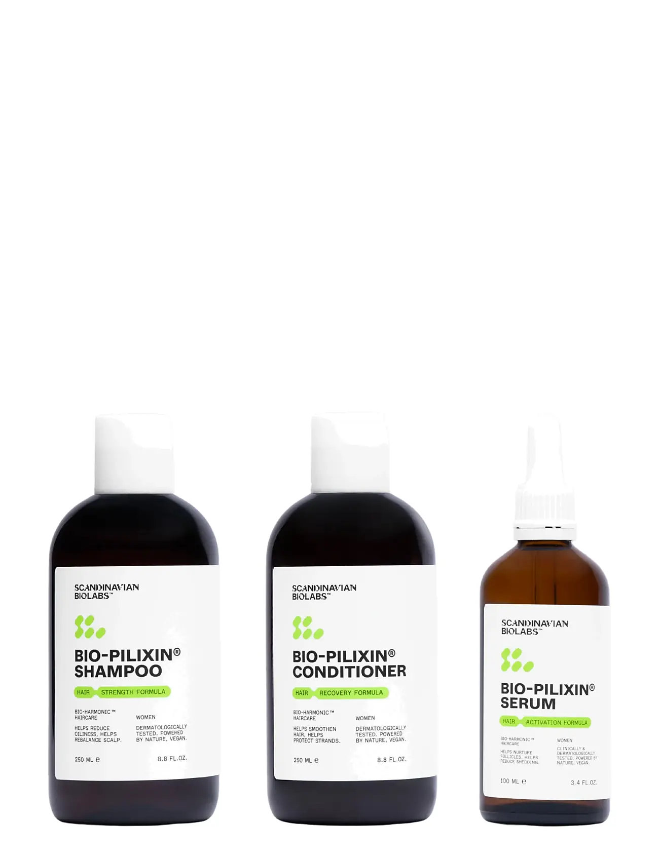 Scandinavian Biolabs Hair Routine Women (Shampoo, Conditioner, Serum), 600 ml, Nude, Pleje > Balsam, Dame