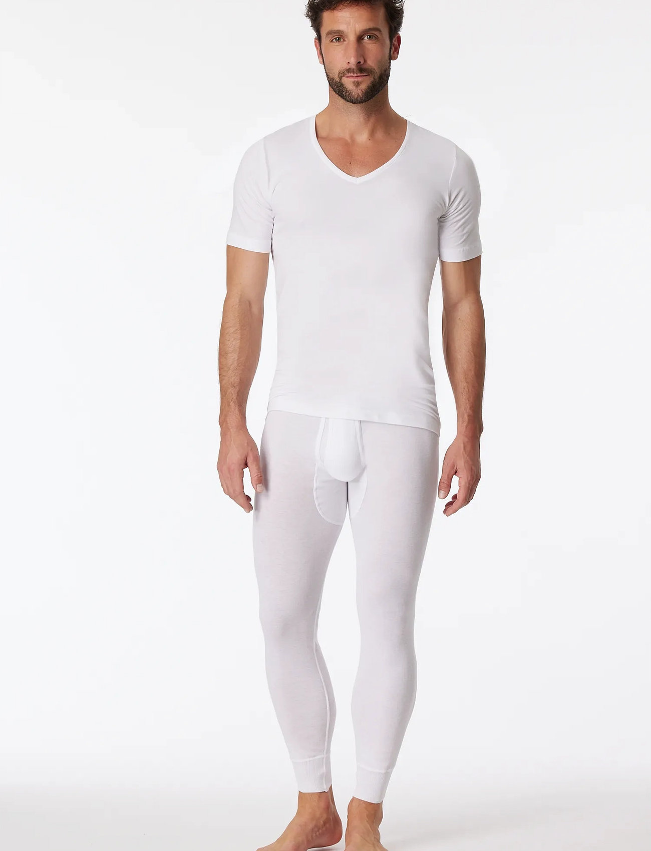 Schiesser Long Pants, M, White, Underdele > Underdele Til Basislag, Herre