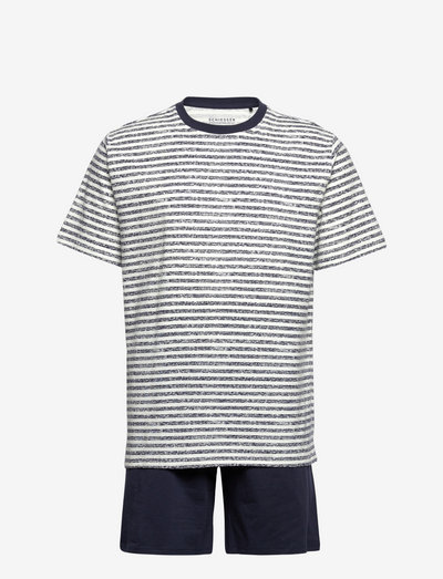 Schiesser Jungen Shorts Blau/Weiß Longbord Henry großes 4 teiliges Unterwäsche Set Unterhemd