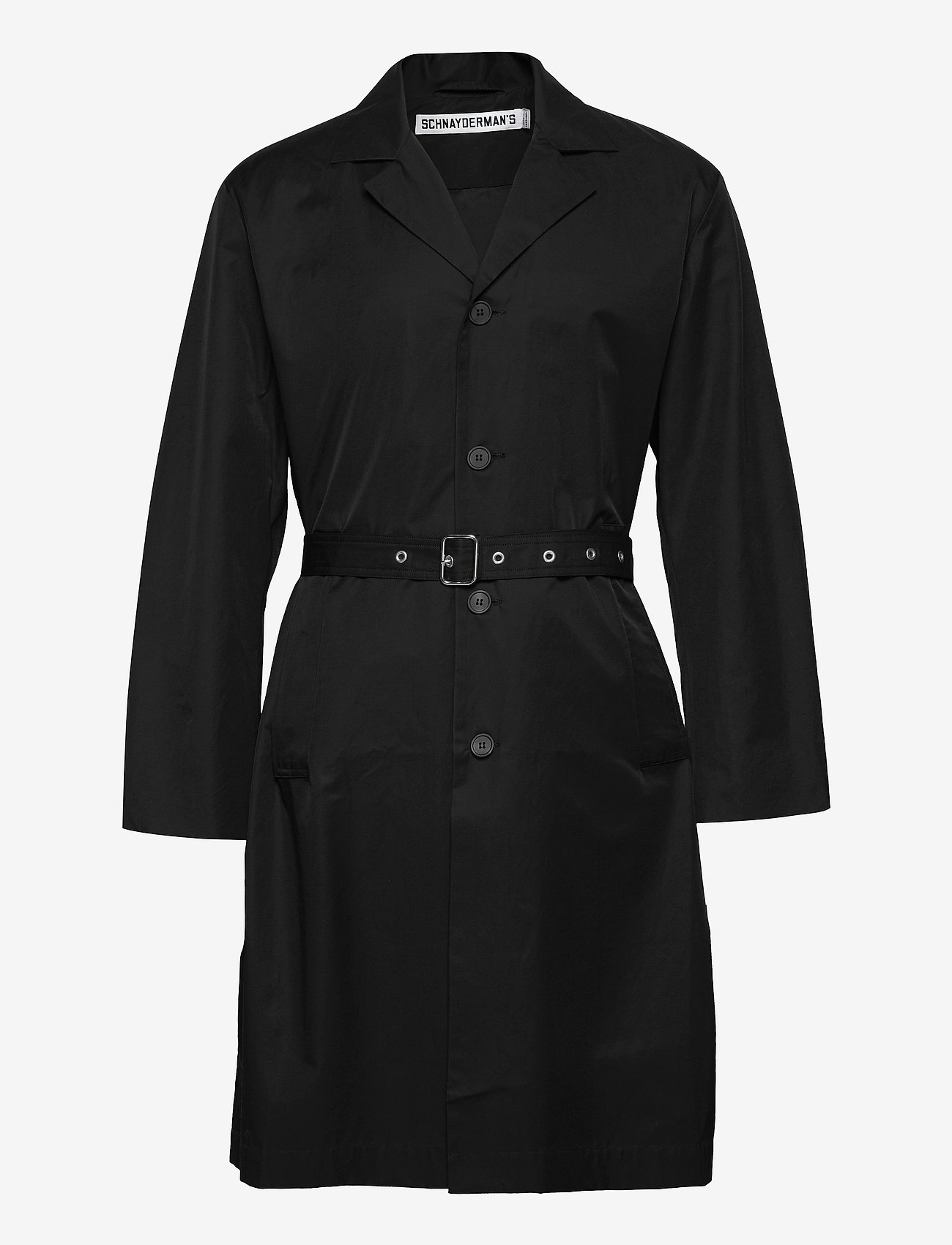Schnayderman's - Belted Overcoat - trench coats - black - 1