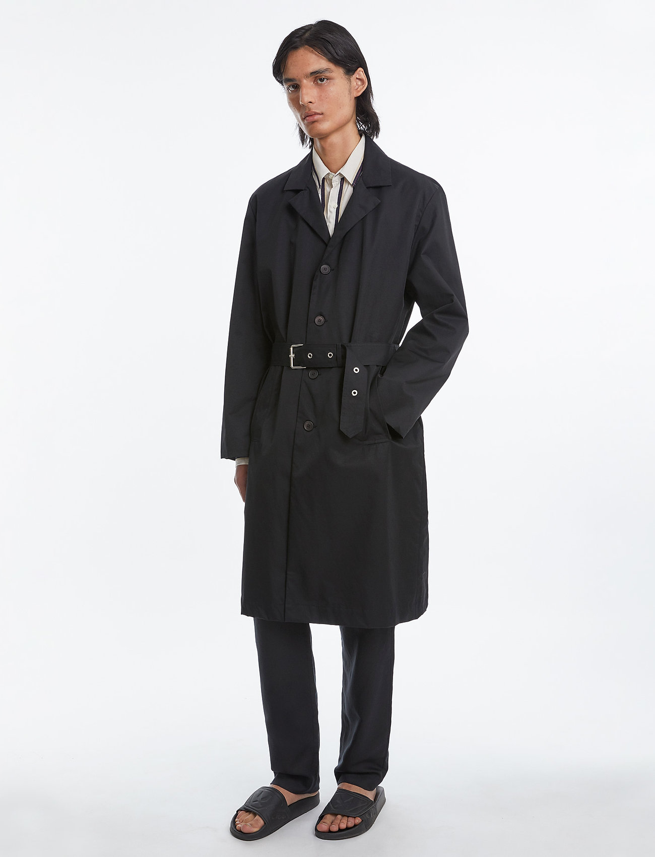 Schnayderman's - Belted Overcoat - manteaux legères - black - 0