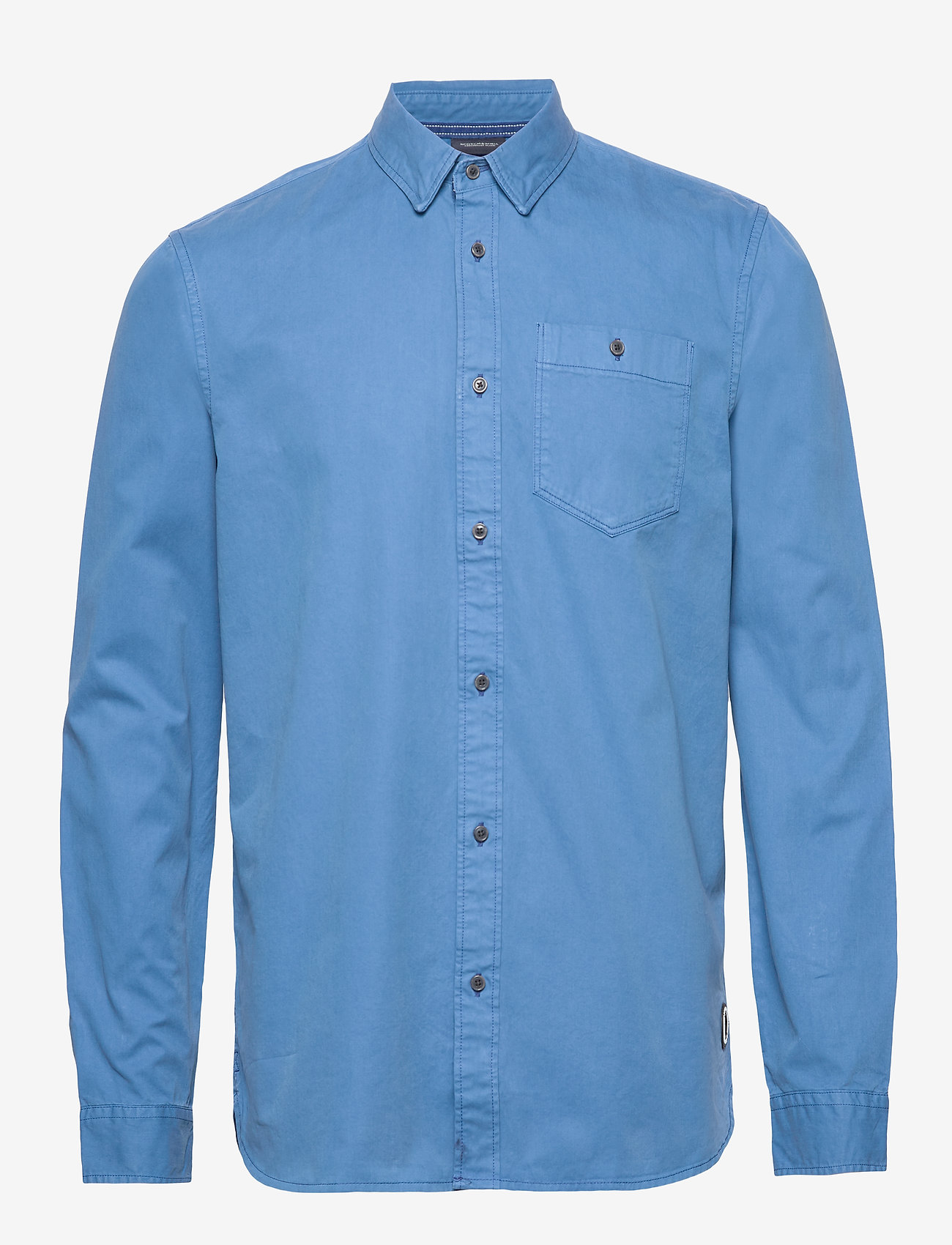 Scotch & Soda Ams Blauw Garment Dyed Shirt With Washes - Casual shirts |
