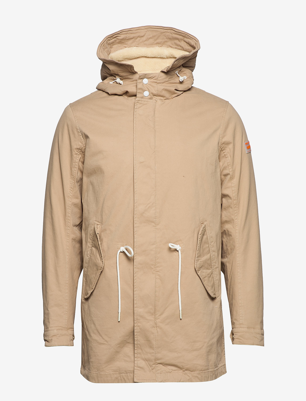 Classic Hooded Parka With Teddy And Mesh Lining (Sand) (179.97 ...