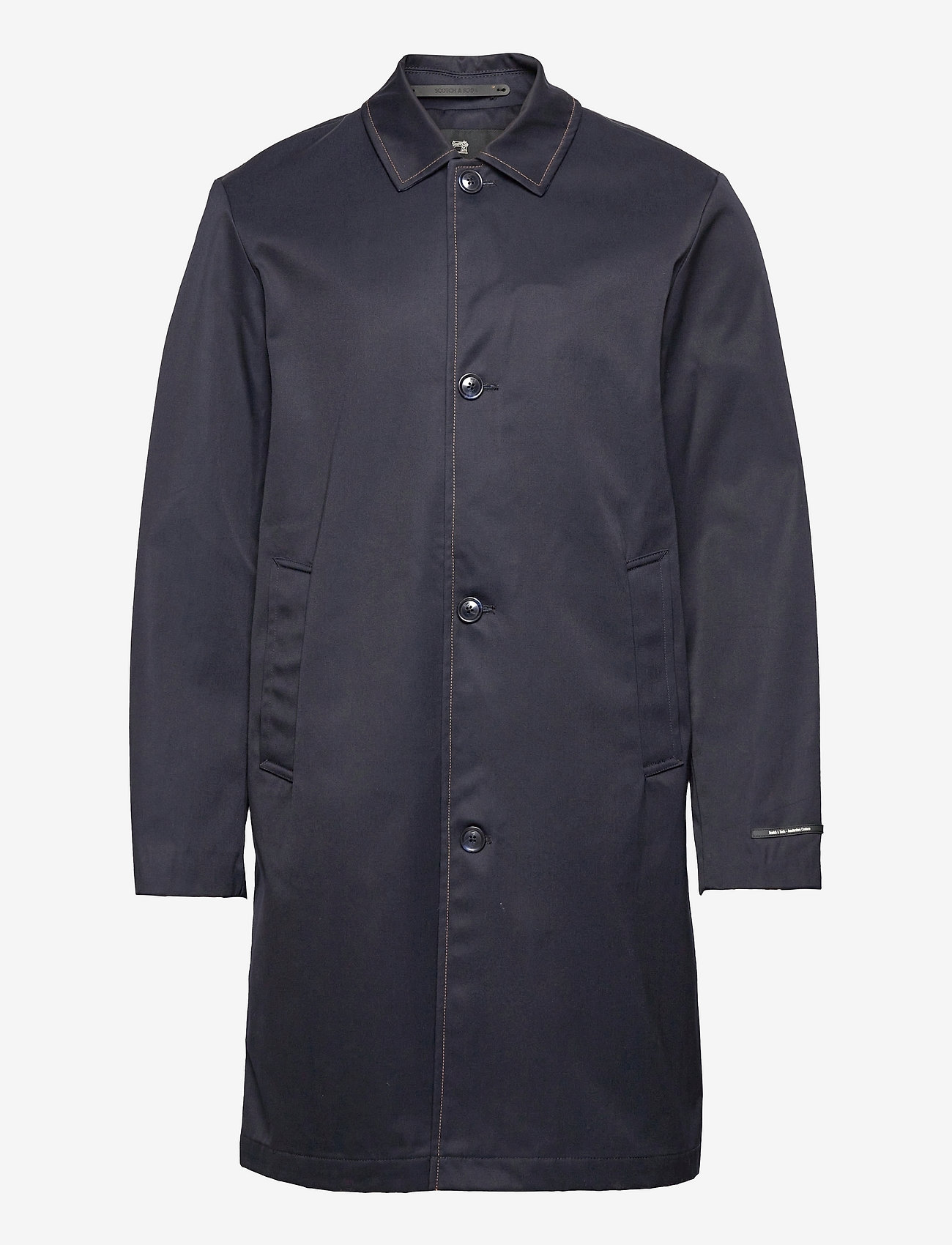 Scotch & Soda Chic Twill Trench Coat With Contrast Topstitch - Light ...