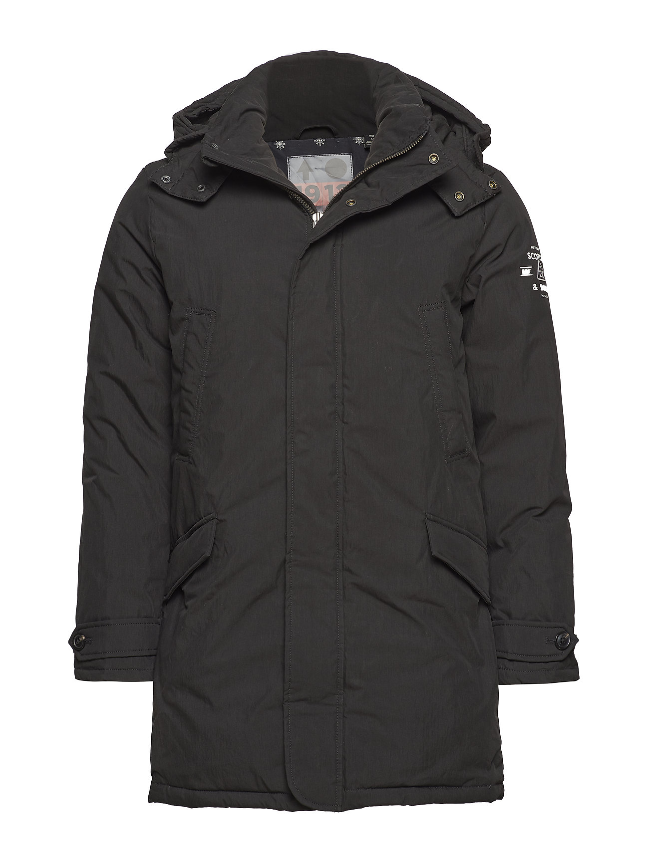 Lightweight Padded Long Parka Jacket Jas Groen Scotch Soda scotch soda kopen in de aanbieding