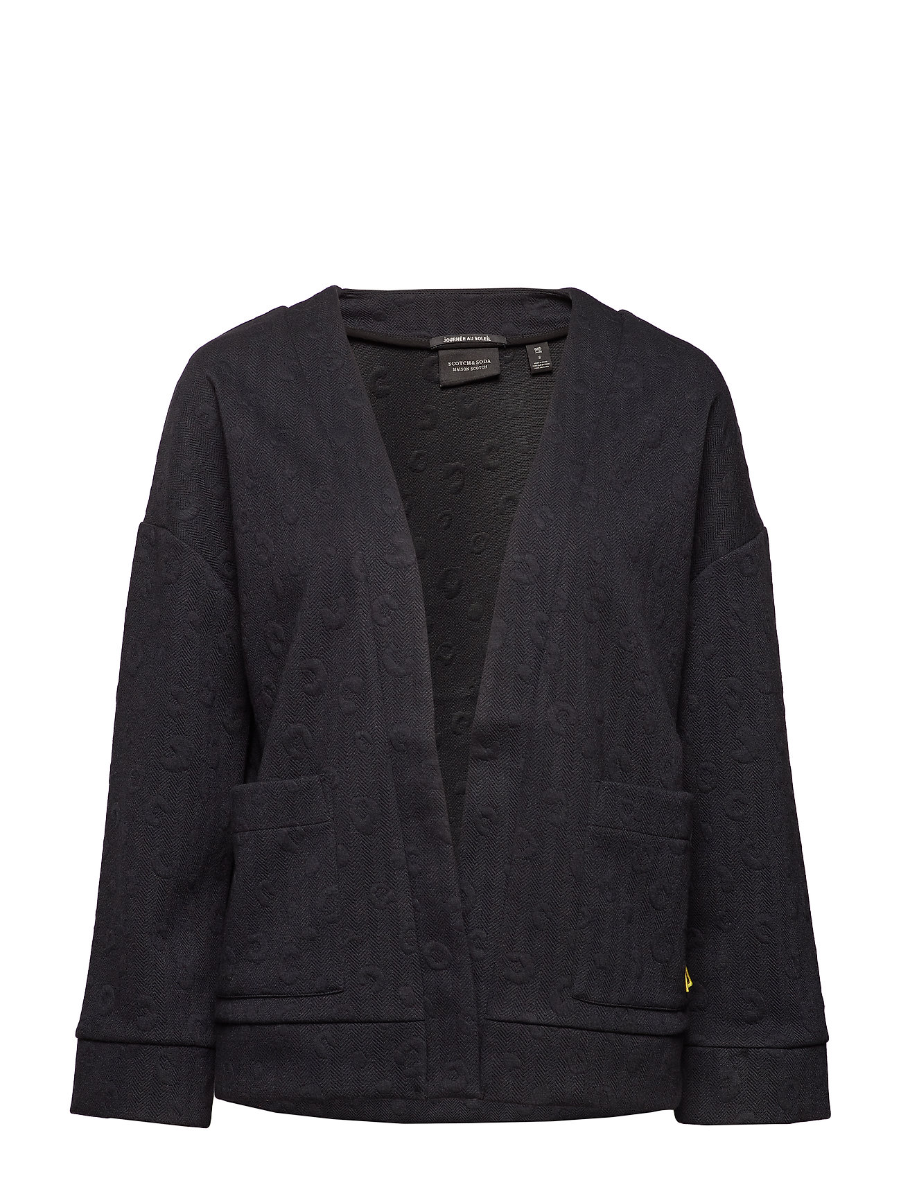 Jacquard Sweat Blazer Gebreide Trui Cardigan Zwart Scotch Soda scotch soda kopen in de aanbieding