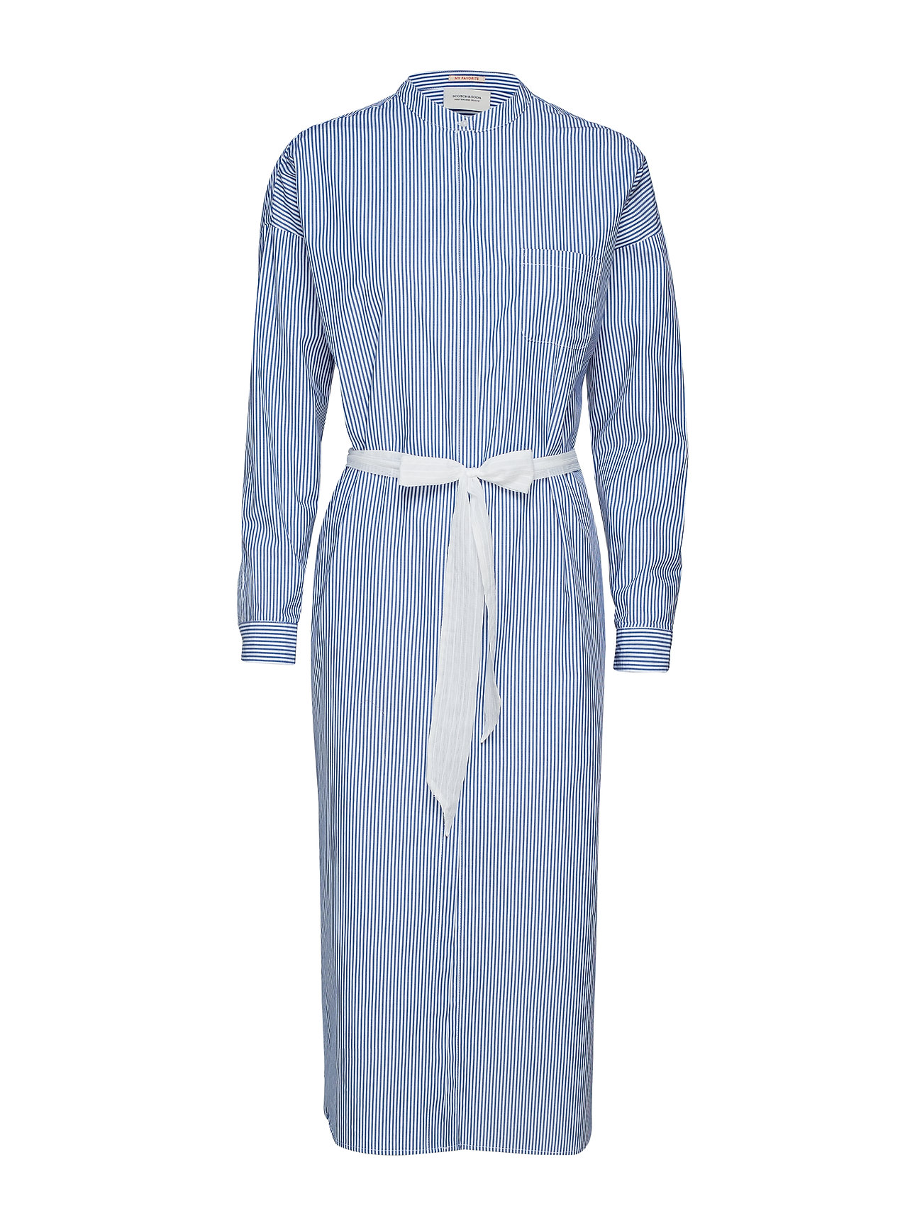 Longer Length Shirt Dress Jurk Knielengte Blauw Scotch Soda scotch soda kopen in de aanbieding
