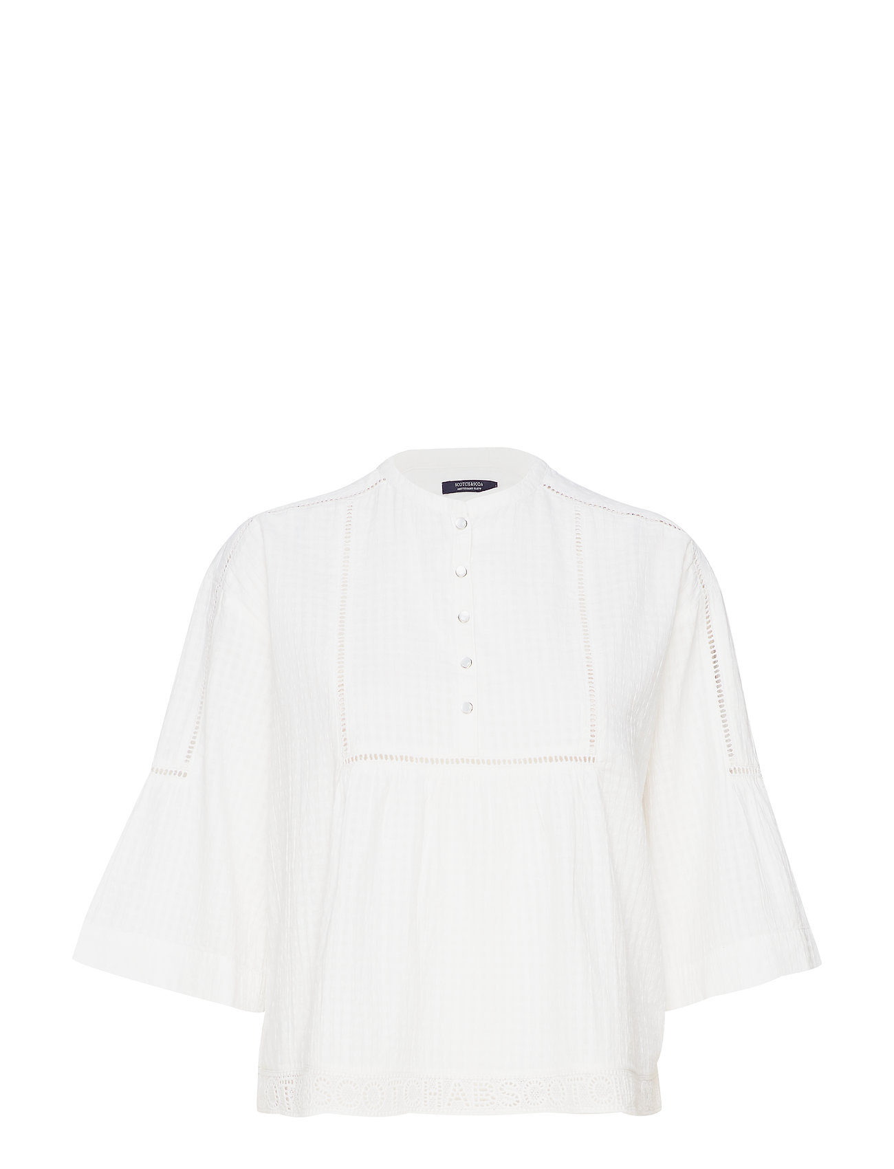 Loose Fitted Top With Special Lace Tape Detail T Shirts Tops Short Sleeved Wit Scotch Soda scotch soda kopen in de aanbieding Loose Fitted Top With Special Lace Tape Detail T Shirts Tops Short Sleeved Wit Scotch Soda scotch soda kopen in de aanbieding